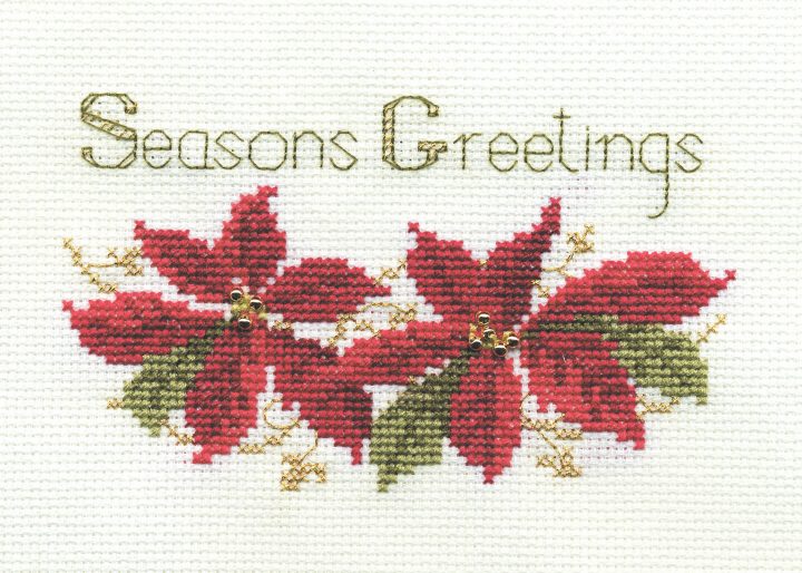 乐天商城 - Bothy Threads クロスステッチ刺繍キット 「Christmas Card - Poinsettias」 CDX02 (ポインセチア) ボシースレッズ 【海外取り寄せ/納期40〜80日程度】