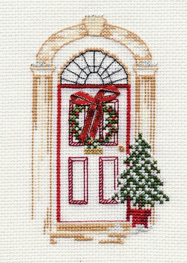 Bothy Threads クロスステッチ刺繍キット 「Christmas Card - Christmas Door」 CDX07 (クリスマス・ド..
