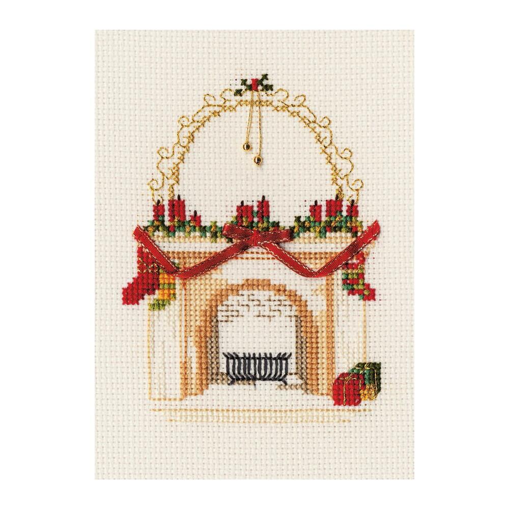 Bothy Threads クロスステッチ刺繍キット 「Christmas Card - Fireplace」 CDX09 (暖炉) ボシースレッ..