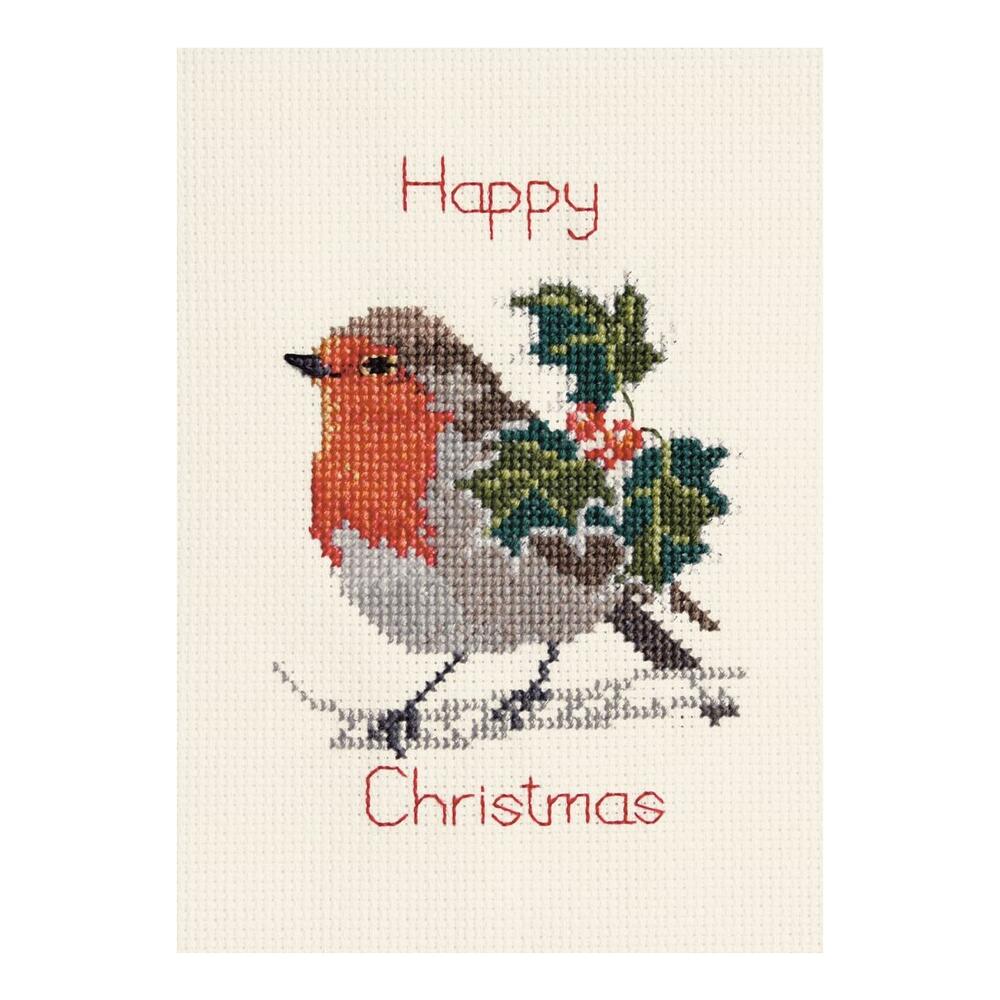 Bothy Threads クロスステッチ刺繍キット 「Christmas Card - Holly And Robin」 CDX18 (ヒイラギとコマドリ) ボシースレッズ 【海外取り寄せ/納期40〜80日程度】