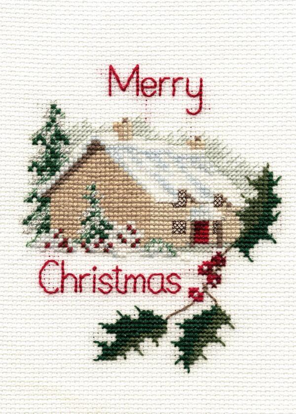Bothy Threads クロスステッチ刺繍キット 「Christmas Card - Christmas Cottage」 CDX26 (クリスマス・コテージ) ボシースレッズ 【海外取り寄せ/納期40〜80日程度】