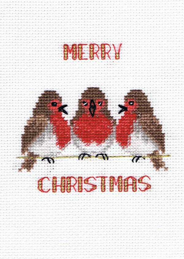 Rakuten - Bothy Threads クロスステッチ刺繍キット 「Christmas Card - Robin Trio」 CDX41 (三羽のコマドリ) ボシースレッズ 【海外取り寄せ/納期40〜80日程度】