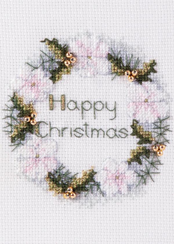 Bothy Threads クロスステッチ刺繍キット 「Christmas Card - Golden Wreath」 CDX47 (ゴールデン・リース) ボシースレッズ 【海外取り寄せ/納期40〜80日程度】