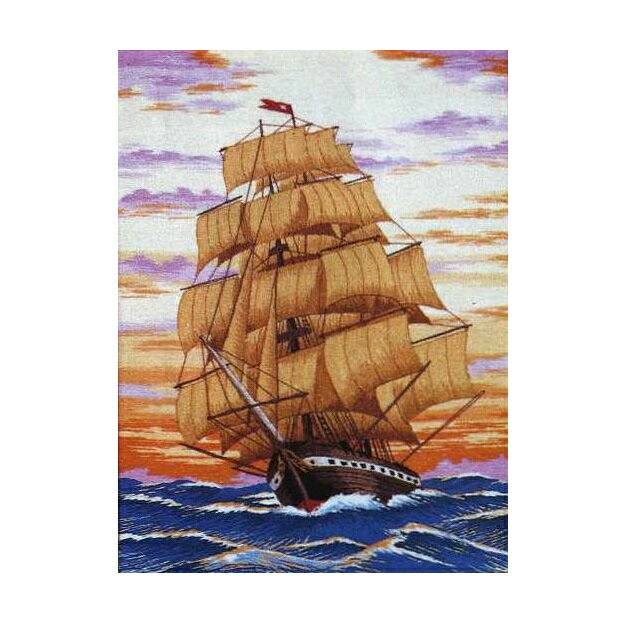 東京文化刺繍キット BSK-135 「夕日の帆船」(3号)