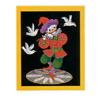 東京文化刺繍キット BSK-717 「笛吹くピエロ」(1号額付)