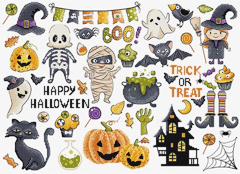 LETISTITCH クロスステッチ刺繍キット L8225 "Halloween Sampler" (ハロウィン・サンプラー) 【海外取り寄せ/納期45～90日程度】
