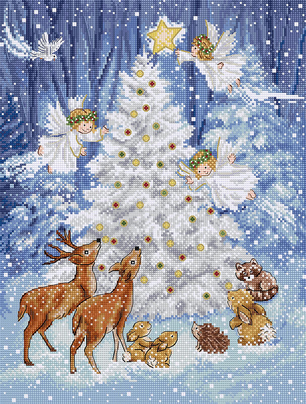 LETISTITCH クロスステッチ刺繍キット L9921 "Angel in Wood" (木の中の天使) 【海外取り寄せ/納期45～90日程度】