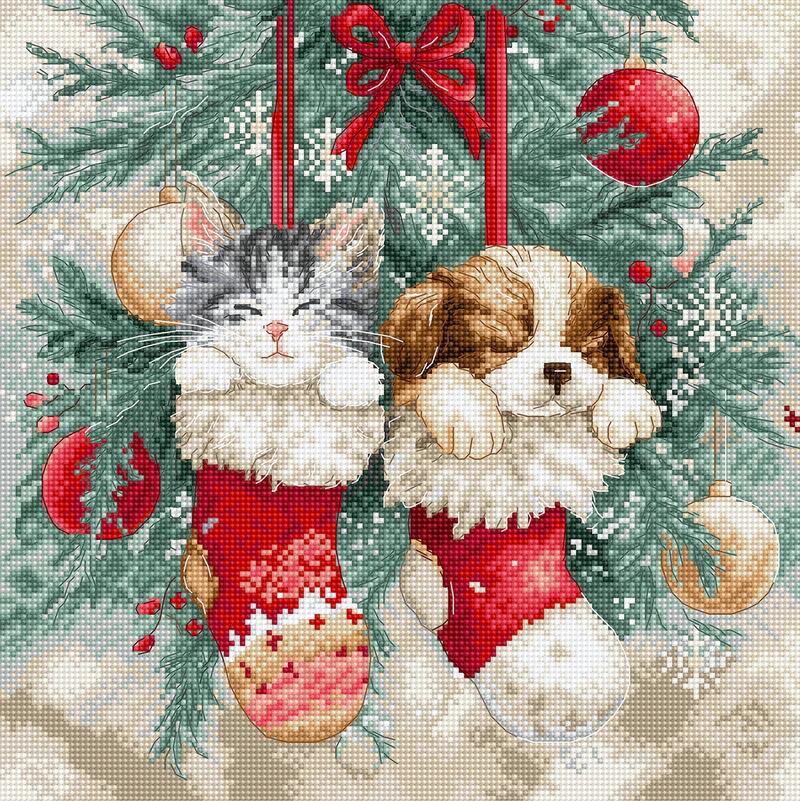 LETISTITCH クロスステッチ刺繍キット L9966 "Christmas Naps" (クリスマス) 【海外取り寄せ/納期45～90日程度】