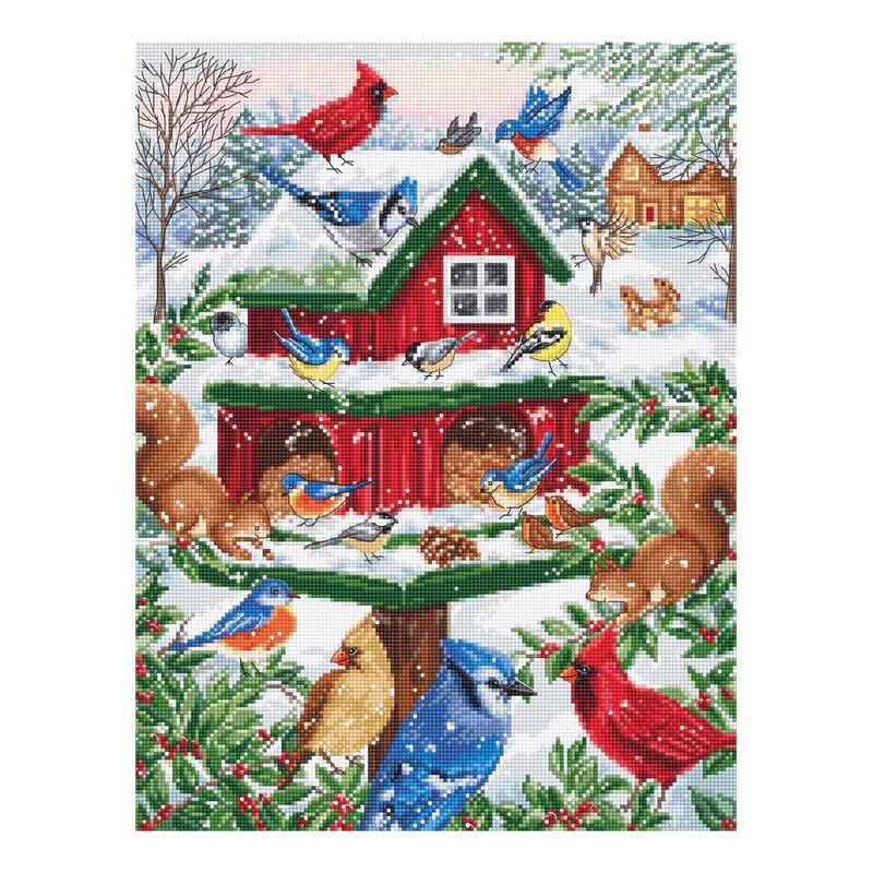 Luca-S クロスステッチ刺繍キット B2417 "Blissful Bird Feeder " (至福の鳥の餌箱) 【海外取り寄せ/納..