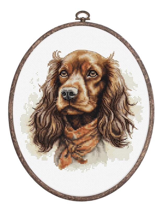 Luca-S クロスステッチ刺繍キット BC223 "The Cocker Spaniel" (コッカースパニエル / フープ付き) 【..