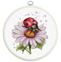 Luca-S クロスステッチ刺繍キット BC231 "Field Flower," (野の花 / フープ付き) 【海外取り寄せ/納期40~80日程度】