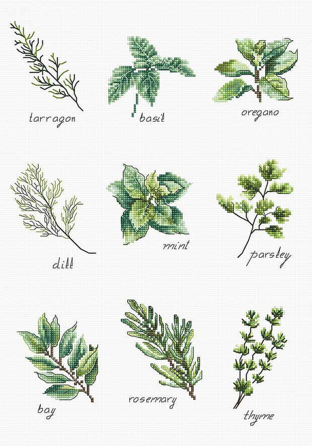 Luca-S クロスステッチ刺繍キット B2345 "Spices and Herbs" (スパイスとハーブ) 【海外取り寄せ/納期4..