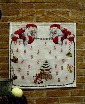 OOE クロスステッチ刺繍キット 50221 クリスマス アドベントカレンダー デンマークの刺しゅうメーカー「オーレンシュレーガー(O. Oehlenschlägers Eftf. / Oehlenschlager)」製ししゅうキット Christmas X'mas Santa Claus Advent Calendar