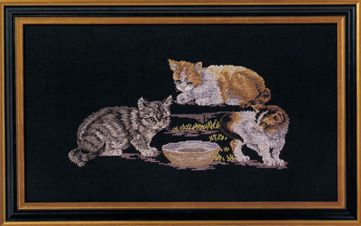 OOE クロスステッチ刺繍キット 02040 / 02041 猫柄 【取り寄せ/納期40〜80日程度】 デンマークの刺しゅうメーカー「オーレンシュレーガー(O. Oehlenschl&auml;gers Eftf. / Oehlenschlager)」製ししゅうキット ネコ Cat