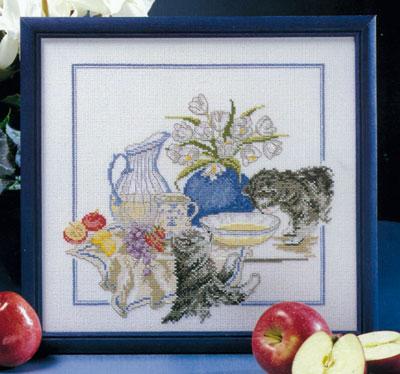 OOE クロスステッチ刺繍キット 65108 猫柄 【取り寄せ/納期40〜80日程度】 デンマークの刺しゅうメーカー「オーレンシュレーガー(O. Oehlenschl&auml;gers Eftf. / Oehlenschlager)」製ししゅうキット ネコ Cat