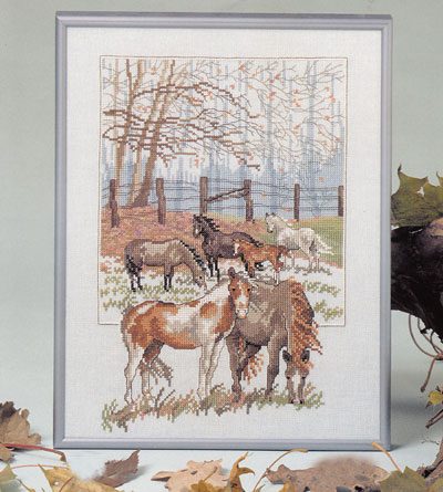 OOE クロスステッチ刺繍キット 84210 / 84211 牧場の馬 【取り寄せ/納期40〜80日程度】 デンマークの刺..