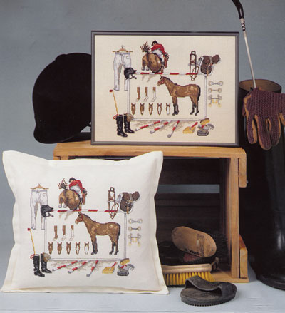 OOE クロスステッチ刺繍キット 99118 / 99119 馬術 額縁にもクッションにもできます デンマークの刺し..