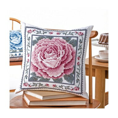 Rakuten - Olympusクロスステッチ刺繍キット 6057 「レッドローズ」 クッション40×40cm オリムパス オノエ・メグミの美しい花たち 薔薇 バラ ばら