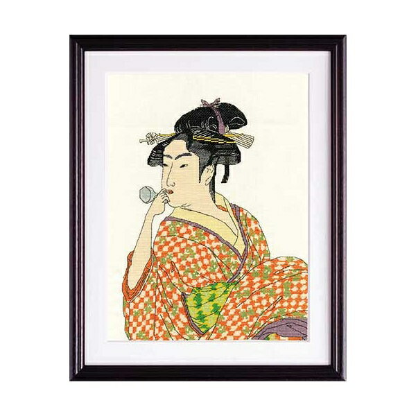 Olympusクロスステッチ刺繍キット 7185「ポペンを吹く女」 オリムパス