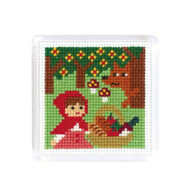 Olympus クロスステッチ刺繍キット 9058「赤ずきん」 ものがたりシリーズ マグネット オリムパス