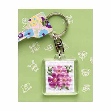 Olympus キー・リング刺繍キット KS-6 「ハクサンフウロ」 クロスステッチ刺繍キット オリムパス