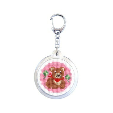 樂天商城 - Olympus クロスステッチ刺繍キット KS-144 「クマ」 どうぶつシリーズ ラウンドキーリング オリムパス