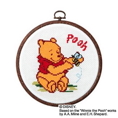 Olympusクロスステッチ刺繍キット7324「プーさん」 おしゃれフープ ディズニー WINNIE THE POOH オリムパス