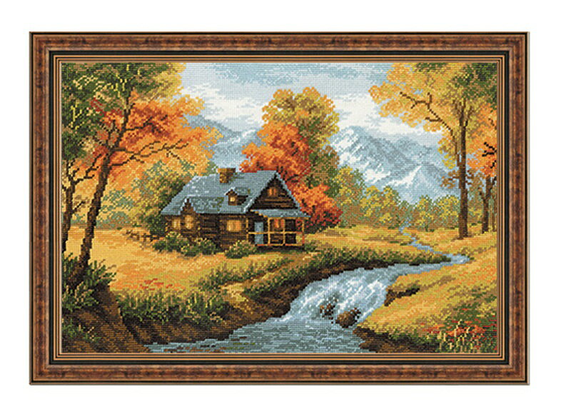 Rakuten - RIOLISクロスステッチ刺繍キット No.1079 「Autumn View」 (秋の風景) 【海外取り寄せ/納期30〜60日程度】