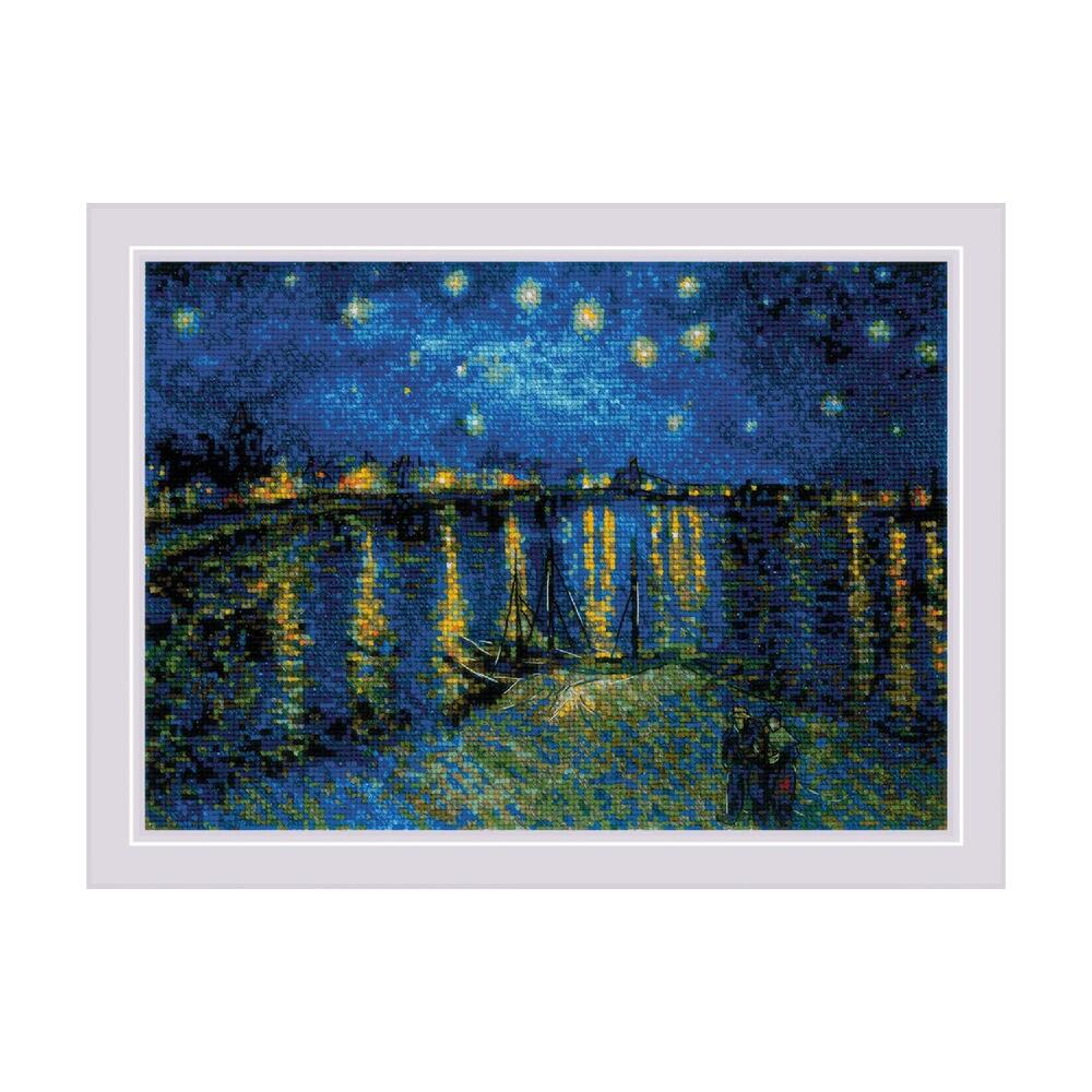 RIOLISクロスステッチ刺繍キット No.1884 Starry Night Over the Rhone after Vincent van Gogh 039 s Painting ローヌ川の星月夜 フィンセント ファン ゴッホ 【海外取り寄せ/納期30〜60日程度】