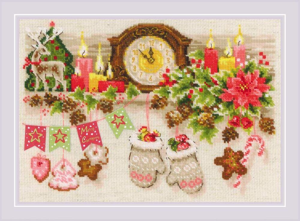 RIOLISクロスステッチ刺繍キット No.1903 「Christmas Shelf」 (クリスマス・シェ...
