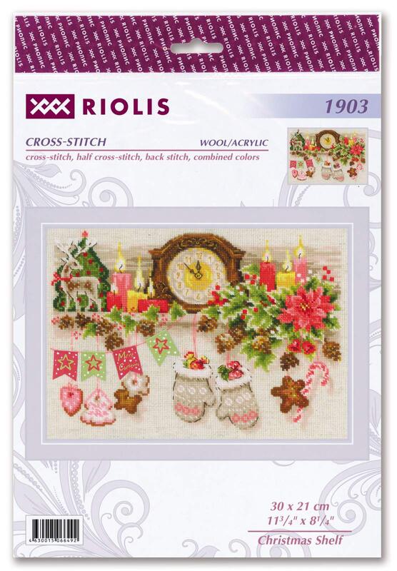 RIOLISクロスステッチ刺繍キット No.1903 「Christmas Shelf」 (クリスマス・シェ...