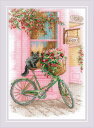 RIOLISクロスステッチ刺繍キット No.2246 "Blooming Trip" (花咲く旅 自転車) 【海外取り寄せ/納期30~60日程度】