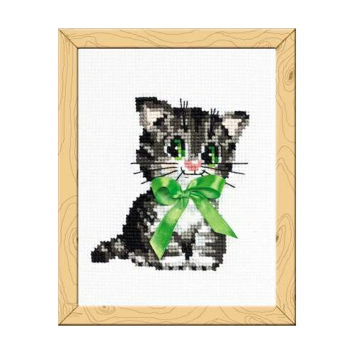 RIOLISクロスステッチ刺繍キット HB-104 「Little Bow」(ネコ 猫) 