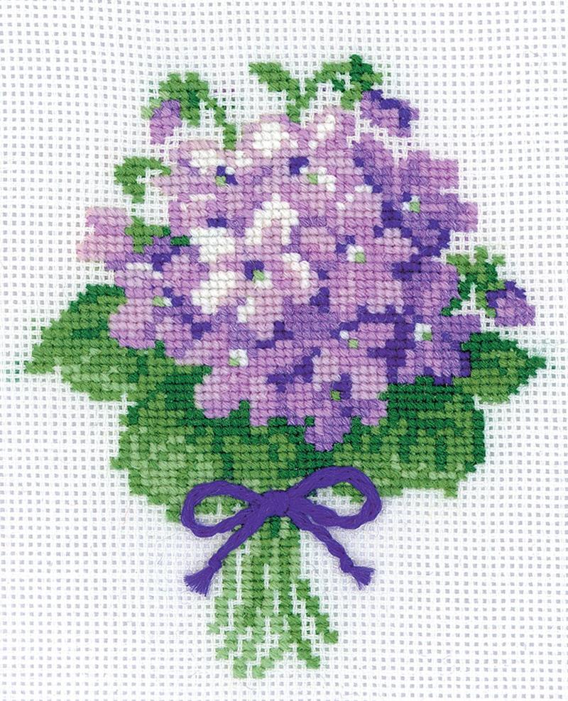 Rakuten - RIOLISクロスステッチ刺繍キット No.240 「Violets」 (すみれ スミレ 菫) 【海外取り寄せ/納期1〜2ヶ月】