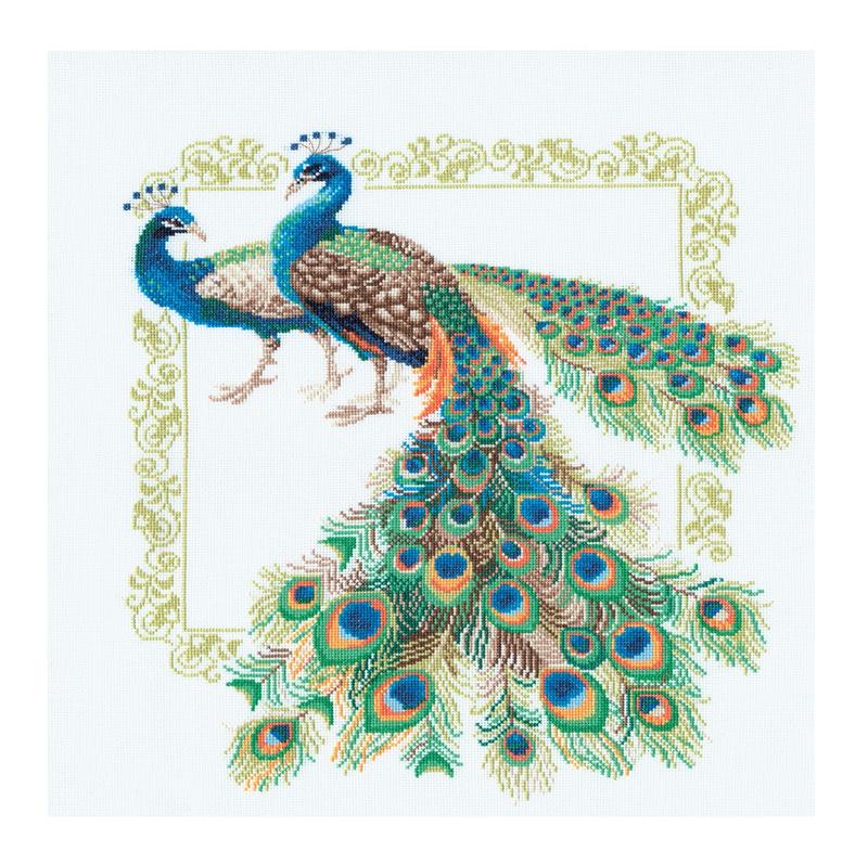 RIOLISクロスステッチ刺繍キット No.767 「Peacocks」 (孔雀 クジャク) 