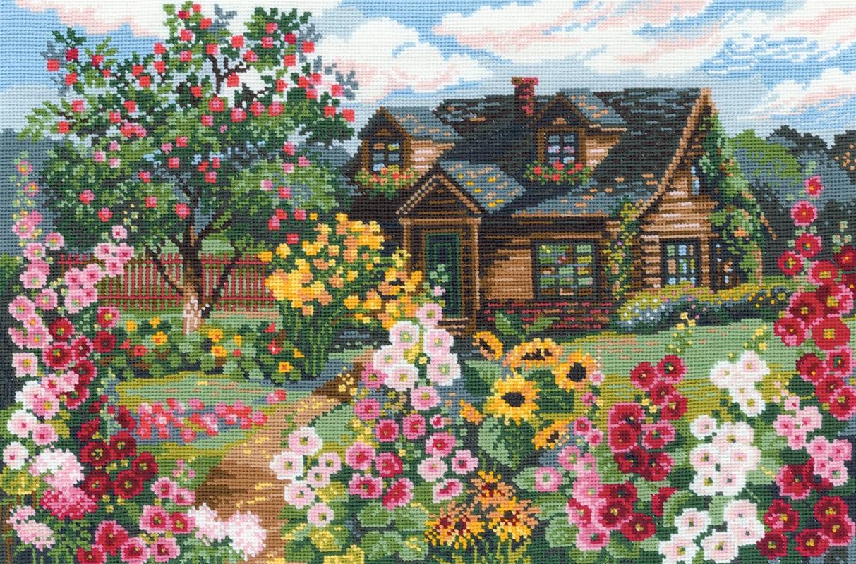 乐天商城 - RIOLISクロスステッチ刺繍キット No.978 「Flowering Garden」 (花いっぱいのお庭) 【海外取り寄せ/納期30〜60日程度】