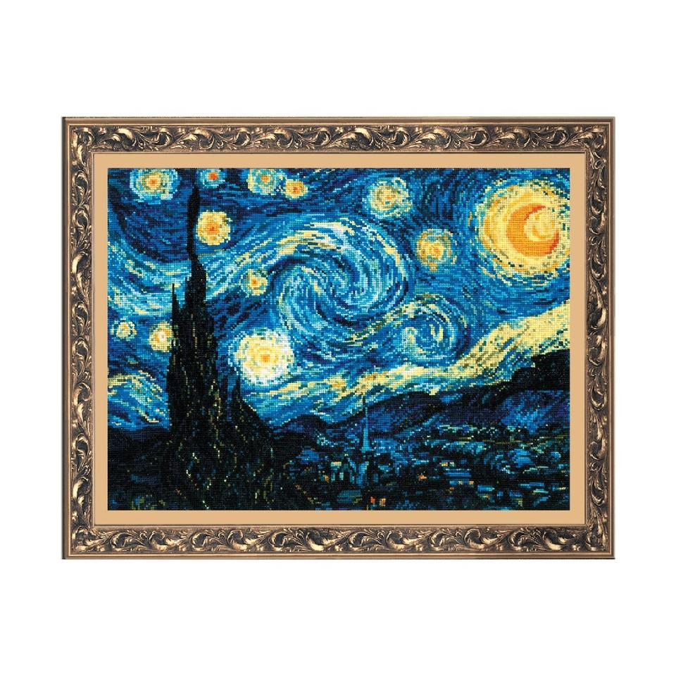 RIOLISクロスステッチ刺繍キット No.1088 「Starry Night」 after Vincent van Gogh 039 s Painting (星月夜 フィンセント ファン ゴッホ) 【海外取り寄せ/納期30〜60日程度】