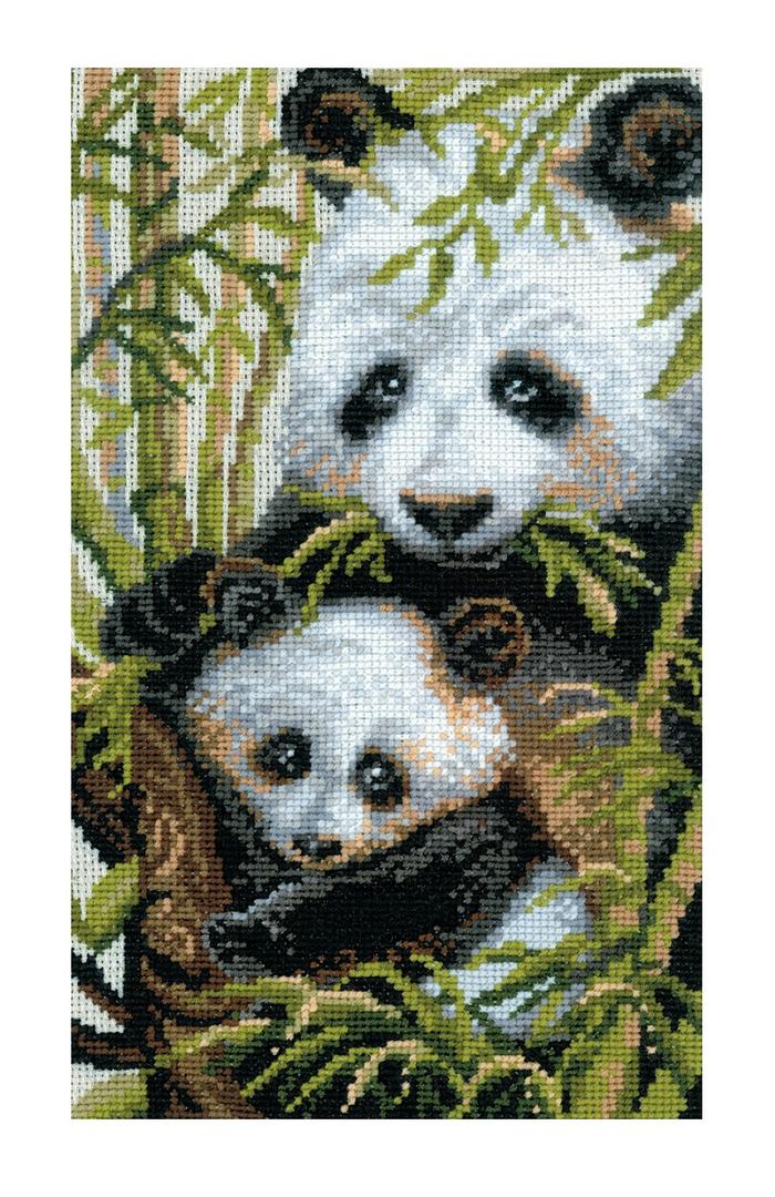 Rakuten - RIOLISクロスステッチ刺繍キット No.1159 「Panda with the Young」 (パンダの親子) 【海外取り寄せ/納期1〜2ヶ月】