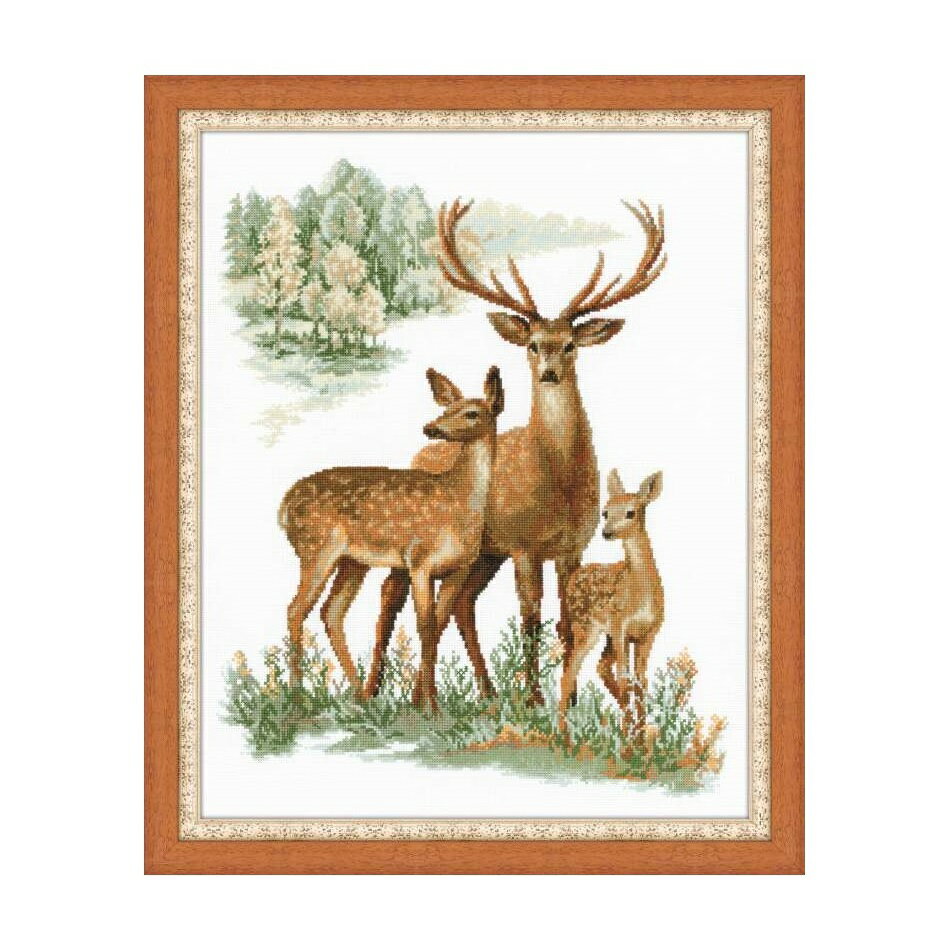 RIOLISクロスステッチ刺繍キット No.1370 「Deers」 (鹿) 【海外取り寄せ/納期30〜60日程度】