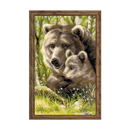 Rakuten - RIOLISクロスステッチ刺繍キット No.1438 「Bear with Cub」 (クマの母子 くま 熊) 【海外取り寄せ/納期30〜60日程度】