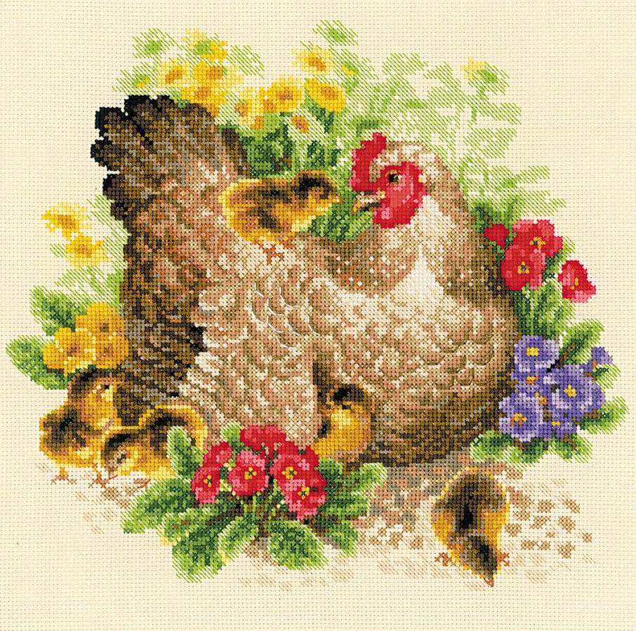 Rakuten - RIOLISクロスステッチ刺繍キット No.1480 「Hen」 (雌鶏 ニワトリ) 【海外取り寄せ/納期30〜60日程度】