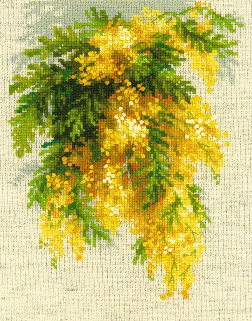 RIOLISクロスステッチ刺繍キット No.1615 「Mimosa」 (ミモザ) 【海外取り寄せ/納期30〜60日程度】