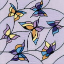 RIOLISクロスステッチ刺繍キット No.1625 「Cushion / Panel Stained Glass Window. Butterflies」 (ステンドグラス窓 チョウ クッション33cm角/パネル) 