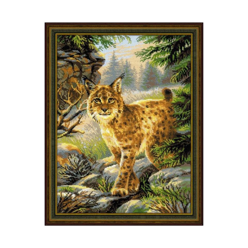 RIOLISクロスステッチ刺繍キット No.1673 「Forest Hostess」 (豹 ヒョウ) 【海外取り寄せ/納期30〜60..