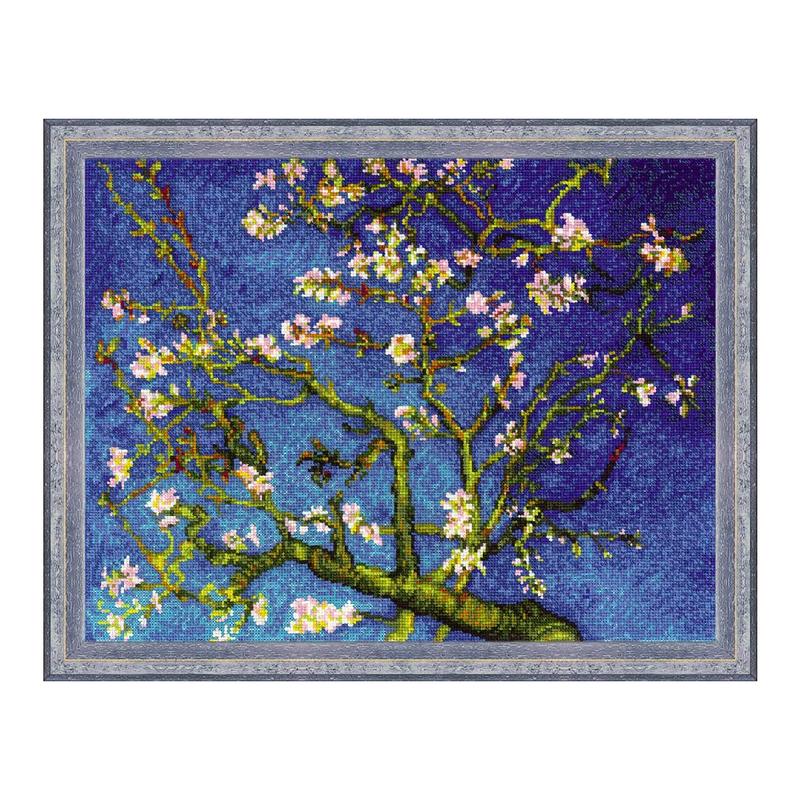 RIOLISクロスステッチ刺繍キット No.1698 「Almond Blossom」 after Vincent van Gogh's Painting (花咲くアーモンドの木の枝 フィンセント・ファン・ゴッホ) 【海外取り寄せ/納期1〜2ヶ月程度】