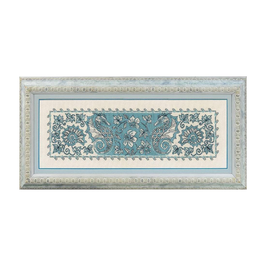 RIOLISクロスステッチ刺繍キット No.1703 "Table Topper / Pannel Sea Horse" (Tablecloth タツノオト..