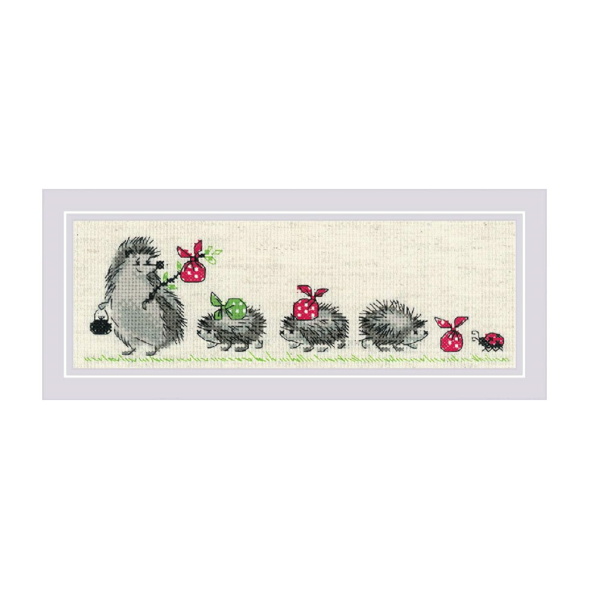 RIOLISクロスステッチ刺繍キット No.1711 「Hedgehogs」 (ハリネズミ) 