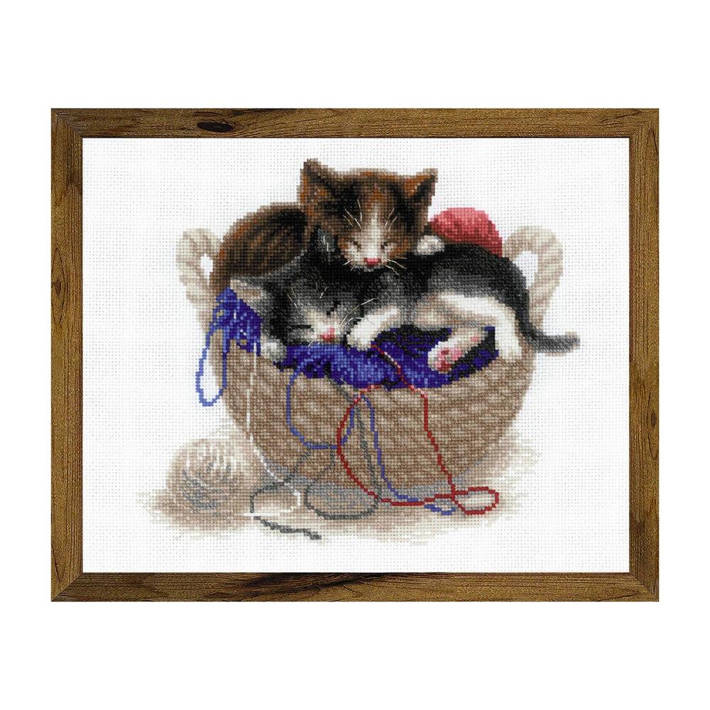 Rakuten - RIOLISクロスステッチ刺繍キット No.1724 「Kittens In A Basket」 (籠の猫) 【海外取り寄せ/納期30〜60日程度】