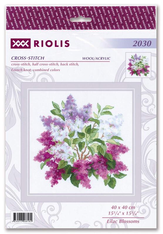 RIOLISクロスステッチ刺繍キット No.2030 "Lilac Blossoms" (ライラック・ブロッサム) 【海外取り寄せ/納期30～60日程度】