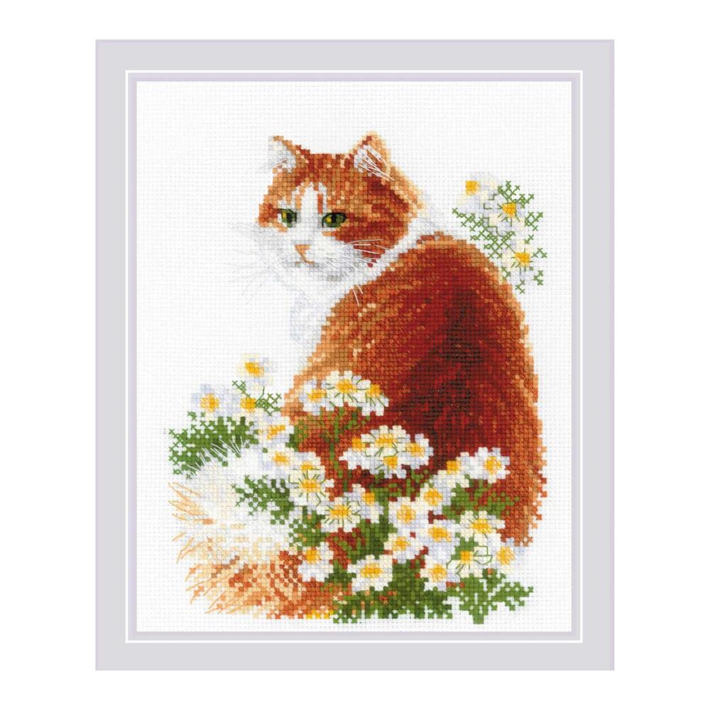 RIOLISクロスステッチ刺繍キット No.2110 "Ginger Meow" (猫) 【海外取り寄せ/納期30～60日程度】
